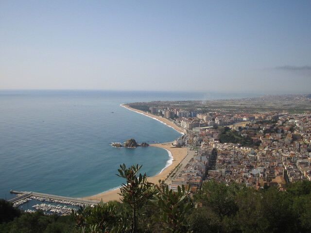 La baie de Blanes vue d'en haut